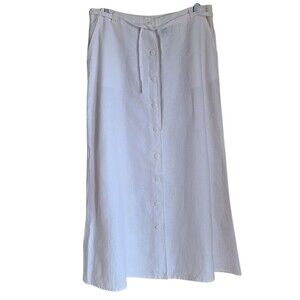 Vintage Ivory Button-Front Midi Skirt